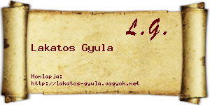 Lakatos Gyula névjegykártya